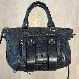 She +Lo perforated leather satchel bag
